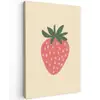 Aardbei - Minimalistisch - Rood - Fruit Tuinposter op houten frame 2 cm dik klein -3d