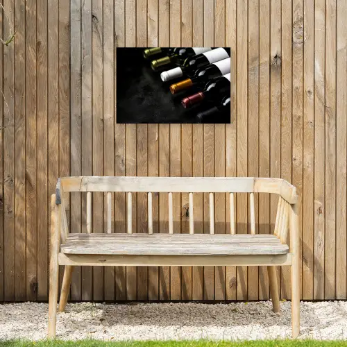Wijn - Flessen - Variatie - Smaken Tuinposter op houten frame 2 cm dik klein -sfeer4