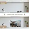 Schelp - Strand - Blauw - Zee keuken achterwand spatscherm klein -voor_na_NL