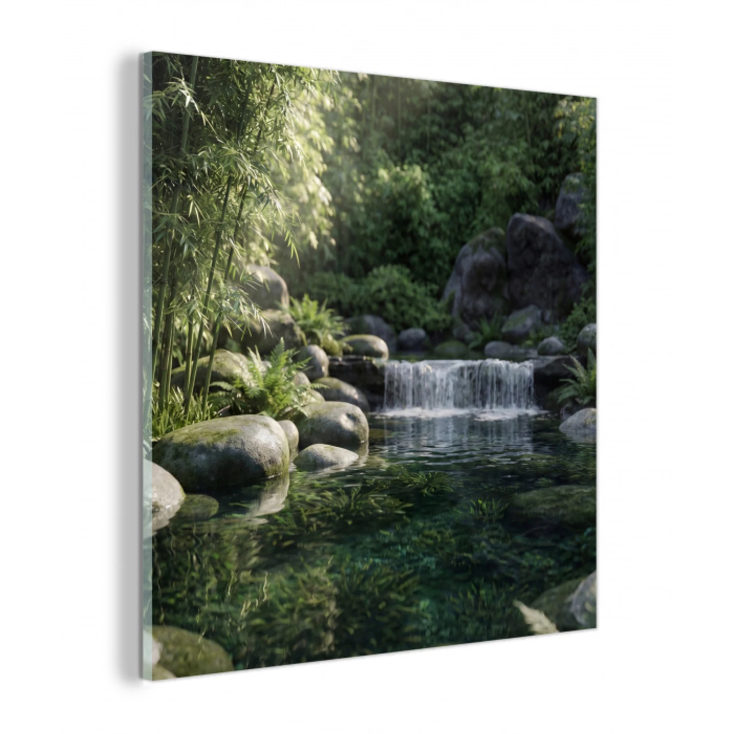 Beek - Waterval - Natuur - Groen plexiglas 5mm klein -z3d