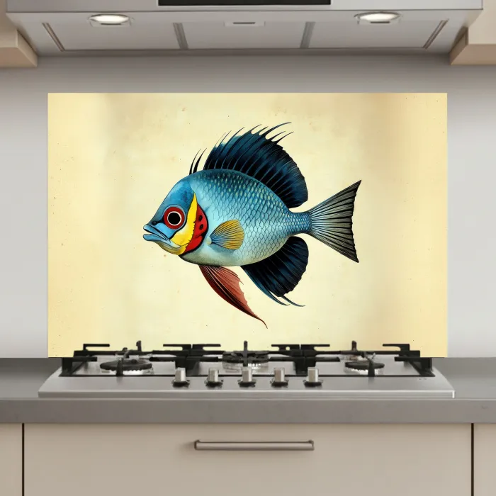 Blauw - Kieuwen - Vis - Illustratie keuken achterwand spatscherm klein -3d_website