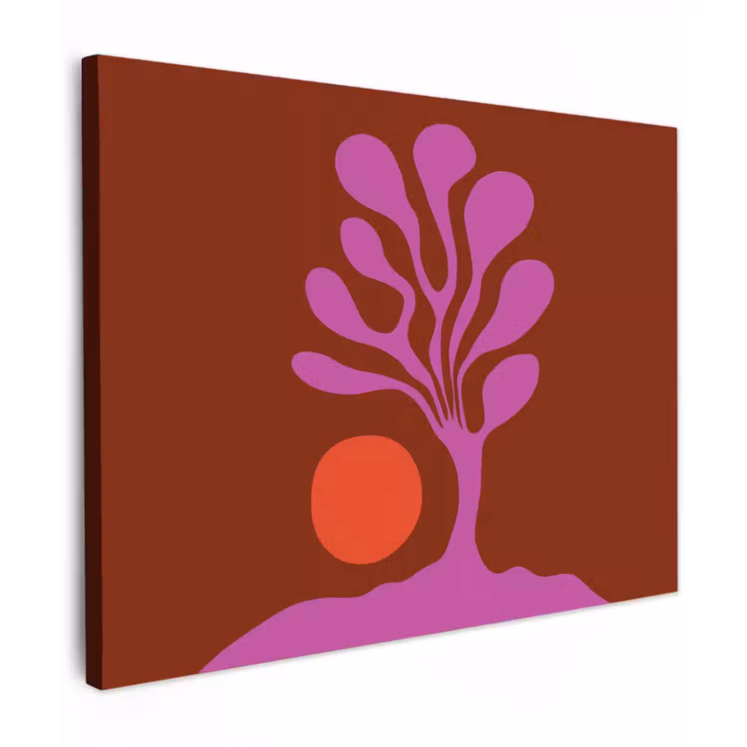 Canvas schilderij - Boom - Paars - Cirkel - Vloeiend