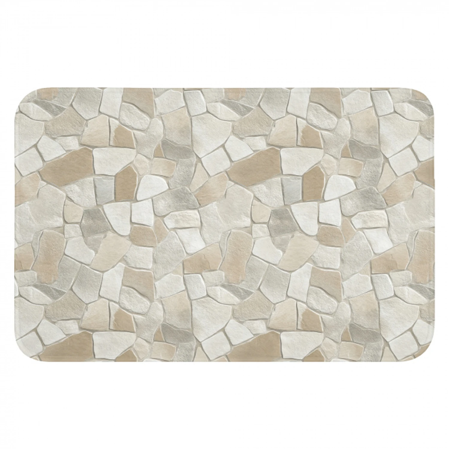 Mozaïek - Stenen - Beige Badmat klein 997 -3d