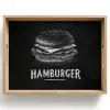 Hamburger - Krijttekst - Zwart - Wit Dienblad Rechthoek middel -z3d_shopping