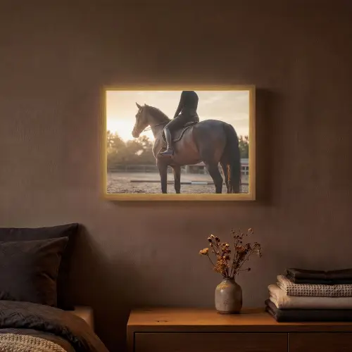 Harmonie - Ruiter - Zon Light Box met batterij (Wandlamp) middel -sfeer4