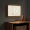 Eenhoorn - Bloemen - Beige Light Box met batterij (Wandlamp kind) middel -sfeer5_kind