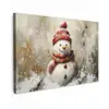 Sneeuwpop - Winter - Sneeuw - Beige Tuinposter op houten frame 2 cm dik klein -3d