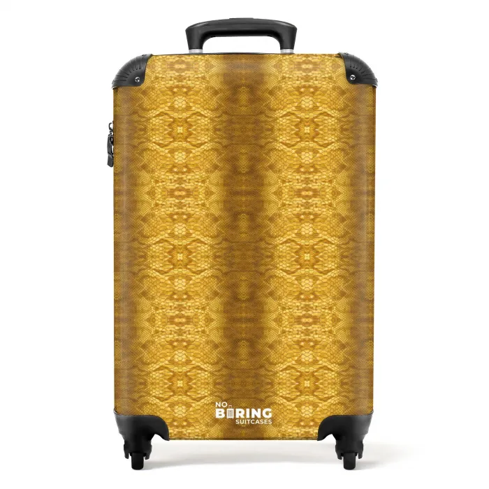 Gele slangenhuid met symmetrische schubstructuur NBS - Handbagage koffer - Volwassenen Unisex middel -productfoto_recht