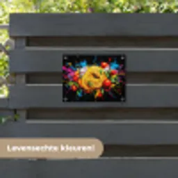 Spaghetti - Graffiti - Verf - Kleurrijk - Eten - Modern tuinposter los doek klein -sfeer3