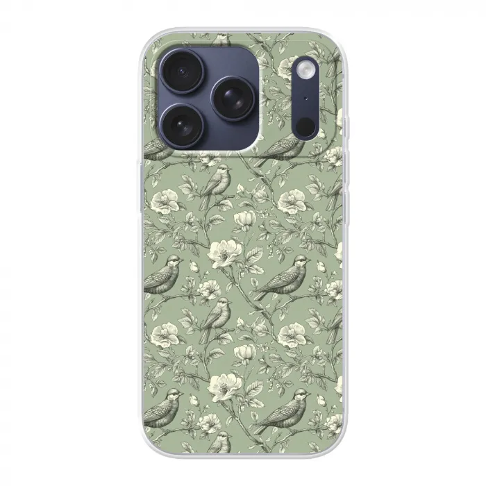 Klassiek - Botanisch - Groen Telefoonhoesje iPhone 17 Pro klein 878 -3d