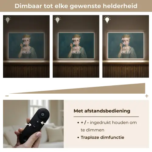 Klassiek - Sierlijk - Roze Light Box met batterij (Wandlamp) middel -USP_dimbaarNL