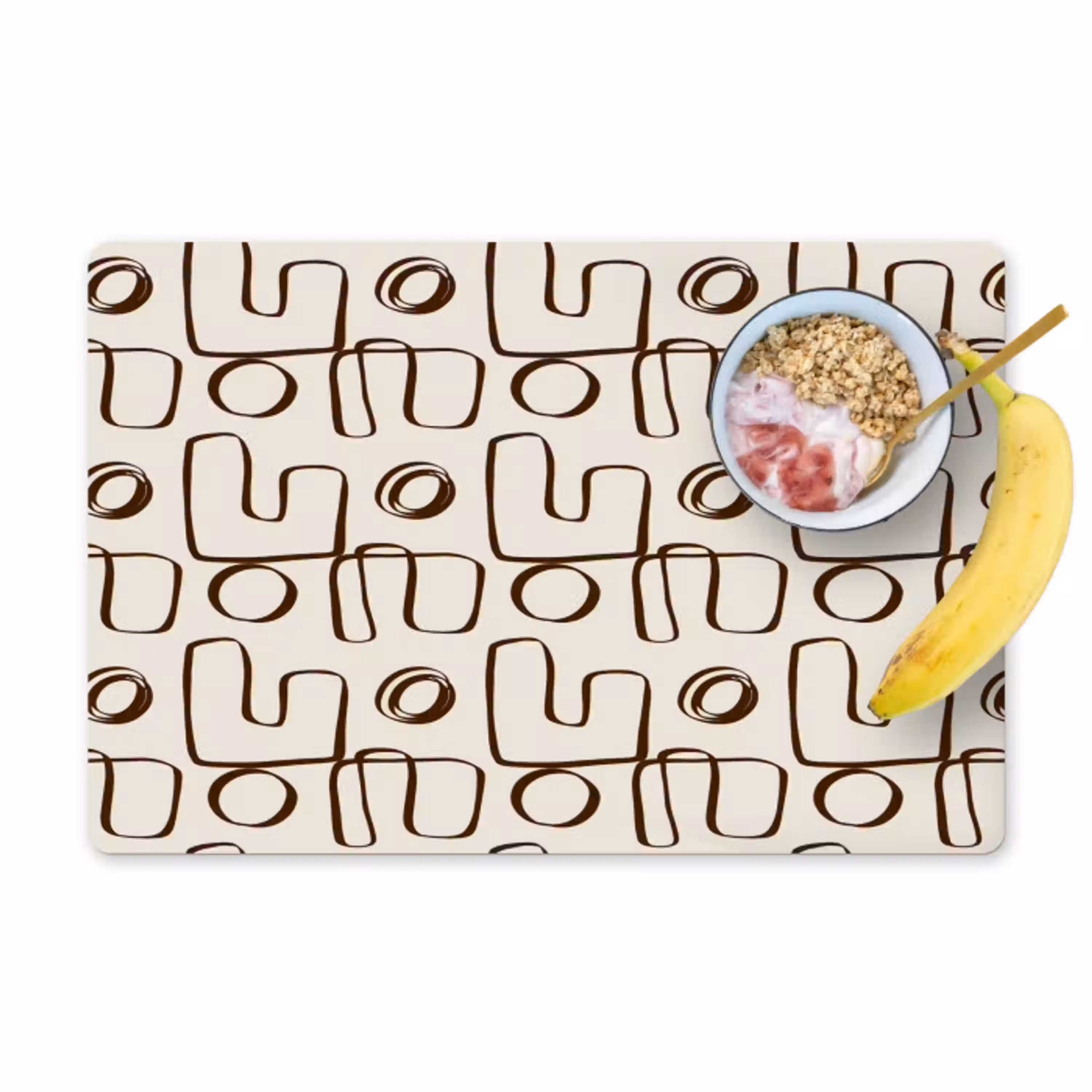 Lijnen - Beige - Patroon - Donkerbruin Placemat vinyl groot 368 -zzzproduct_Kitchenyeah-website