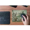 Tropisch bladerdek - Vlinders - groen - Bruin muismat rubber klein -toetsenbord