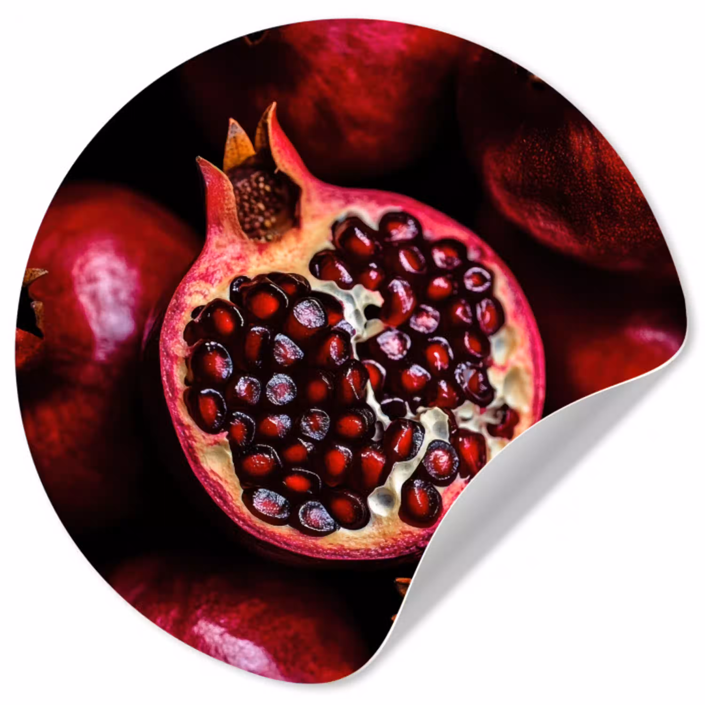 Granaatappel - Rood - Fruit Wandcirkel behangsticker klein -3d