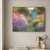 Tuinhuisje - Blauw - Bloemen Textielframe zwart klein -sfeer2