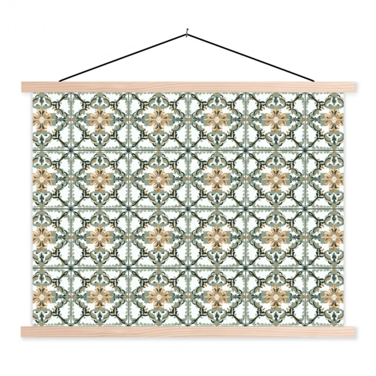 Floraal - Verweerd - Keurrijk textielposter latten blank klein 122 -3d