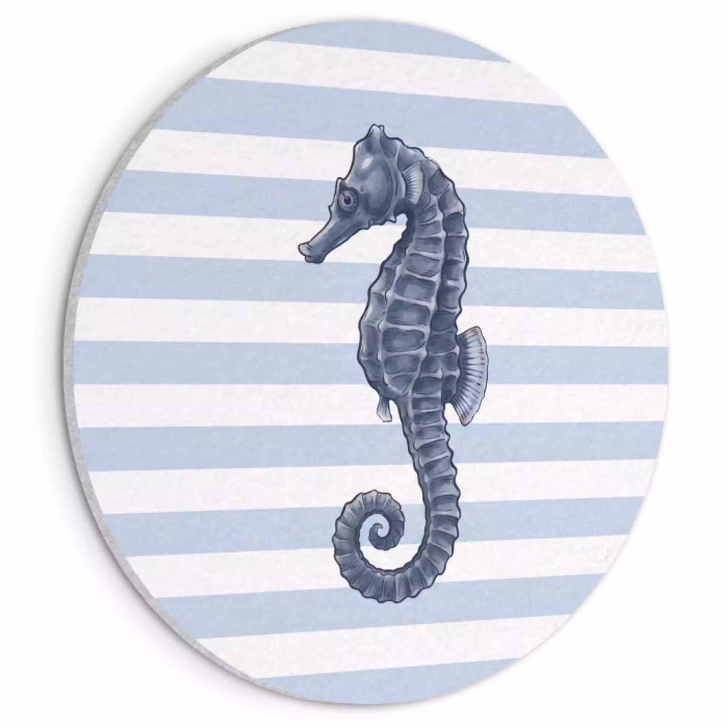 Vis - Oceaan - Illustratie - Blauw - Strepen Akoestische PET Vilt - Rond klein -3d