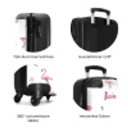 Flamingo feestje NBS - Handbagage koffer - Kinderen Unisex middel zzzzzzzbolletjes_DE