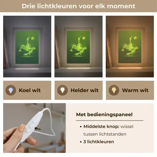 Voetbal - Groen - Omhaal Light Box met kabel klein -USP_lichtkleurNL