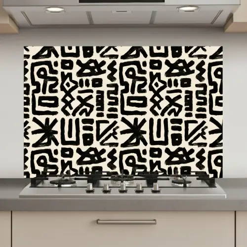 Geometrisch - Figuren - Zwart keuken achterwand spatscherm klein 900 -3d_website