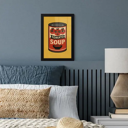 Tomatensoep - Gezichtje - Illustratie - Rood fotolijst zwart zonder passe partout klein -sfeer3