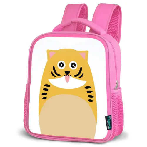 Dierenportret - kat - kinderen Kinderrugzak - Roze middel -schuin