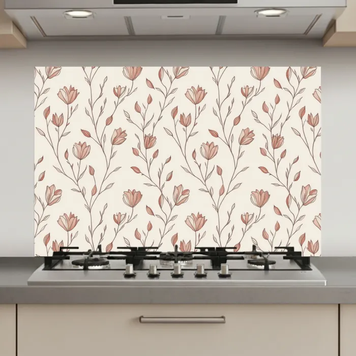 Patroon - Klassiek - Roze keuken achterwand spatscherm klein 900 -3d_website