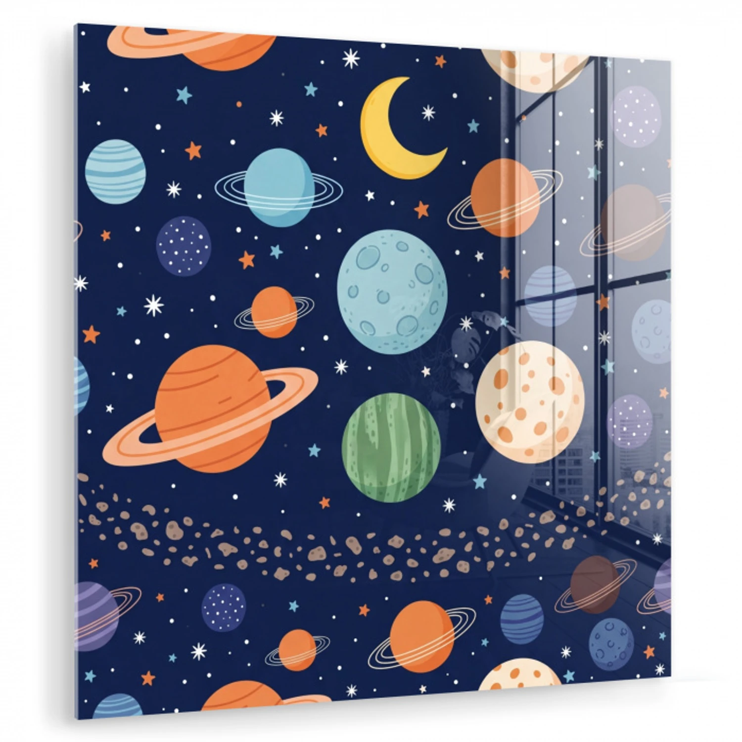 Ruimte - Planeten - Kleurrijk plexiglas 5mm klein -zzzproduct_nieuw