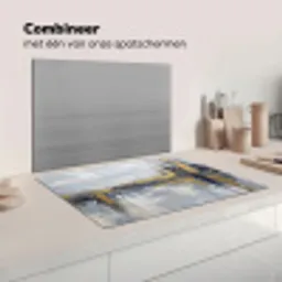 Abstract - Structuur - Goud - Grijs - Modern Inductie beschermer vinyl 3mm klein -wsfeer7_website