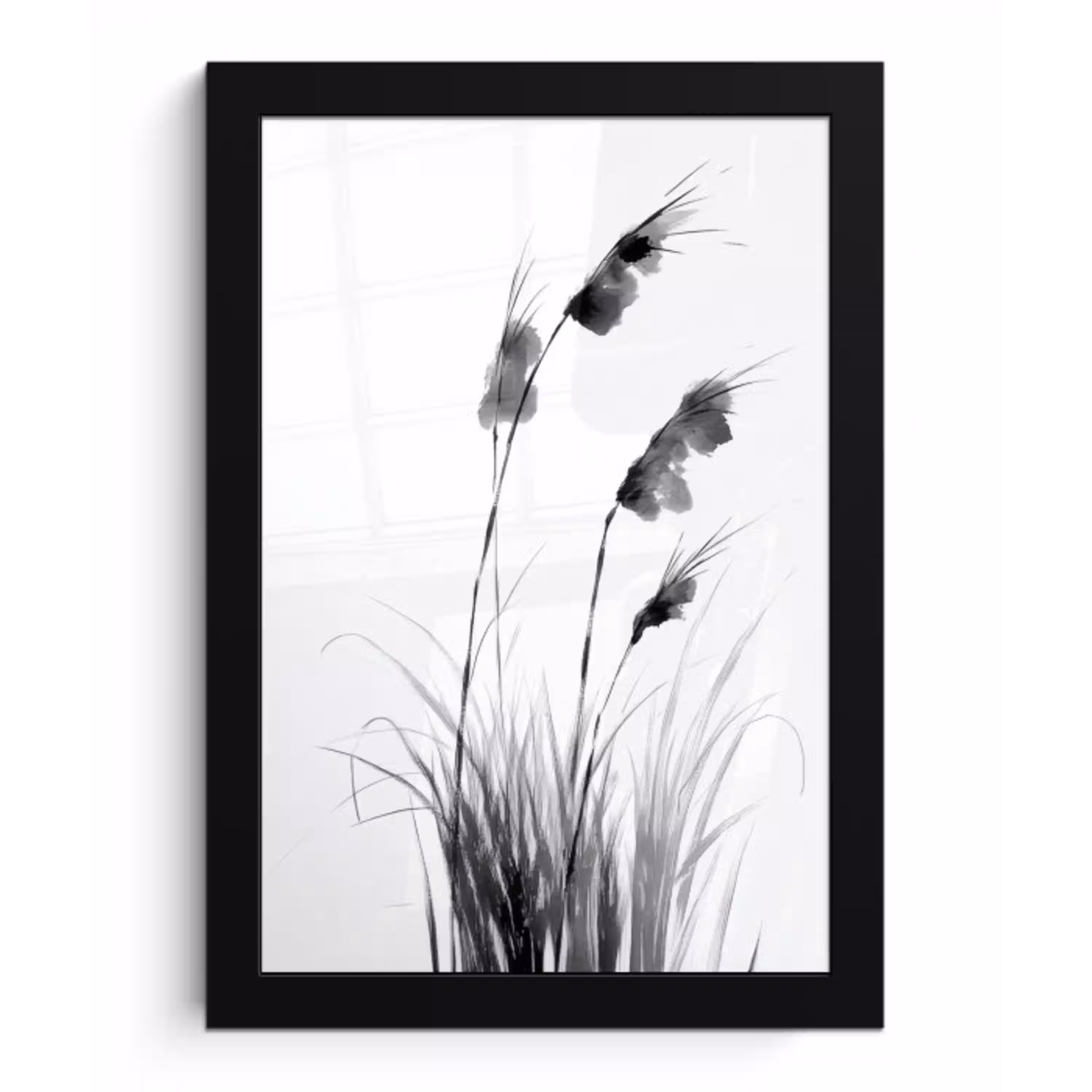Minimalistisch - Stelen - Wit fotolijst zwart zonder passe partout klein -3d