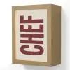 Chef - Rood - Japandi - Vintage Light Box met kabel (Wandlamp) klein -3d
