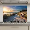 Zonsondergang - Strand - Duin - Gras - Bank keuken achterwand spatscherm klein -3d_website
