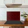 Bloemen - Donkerrood - Patroon keuken achterwand spatscherm klein 900 -sfeer2