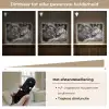Leeuwen - Dieren - Zwart - Wit - Leeuw Light Box met batterij (Wandlamp) middel -USP_dimbaarNL