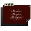 She plans she glows she achieves - Rood - Cursief Inductie beschemer met haakjes klein -3d
