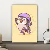 Pinguïn - Rolschaatsen - Geel - Energiek canvas 2cm klein -sfeer6