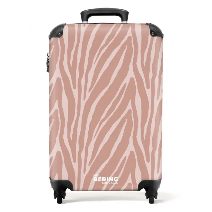 Zachtroze tijgerstrepenpatroon NBS - Handbagage koffer - Kinderen Unisex middel -productfoto_recht