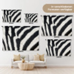 Zebra - Vacht - Klassiek - Zwart - Wit Wandkleed katoen klein -tsfeer8_DE