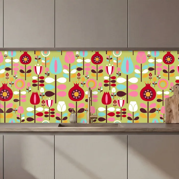 Patronen - Bloemen - Kleuren keuken achterwand 2 middel 871 zz_3dshopping