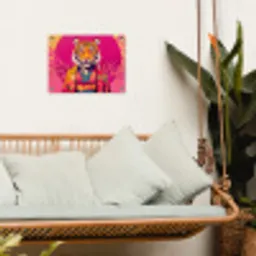 Tijger - Kimono - Planten - Roze tuinposter los doek klein -sfeer7