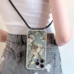 Botanisch - Stilleven - Blauw Hoesje iPhone 16 Pro Max met koord klein -sfeer5