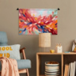 Bloemen - Abstract - Kunst - Modern Wandkleed katoen klein -wsfeer4_kind
