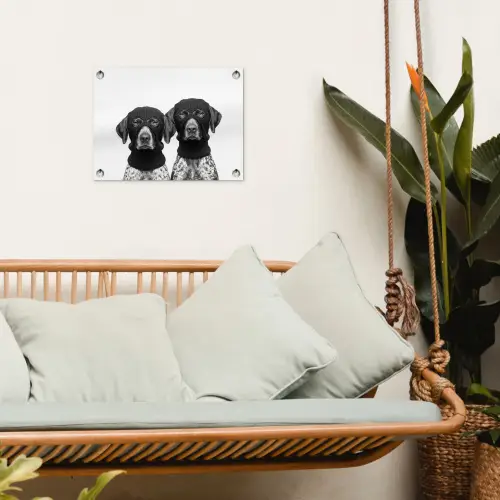 Honden - Bivakmuts - Zwart - wit tuinposter los doek klein -sfeer7
