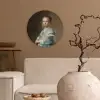Portret van een meisje in het blauw - Schilderij van Johannes Cornelisz. Verspronck Wandcirkel kunststof plaat 5mm dik klein -sfeer1