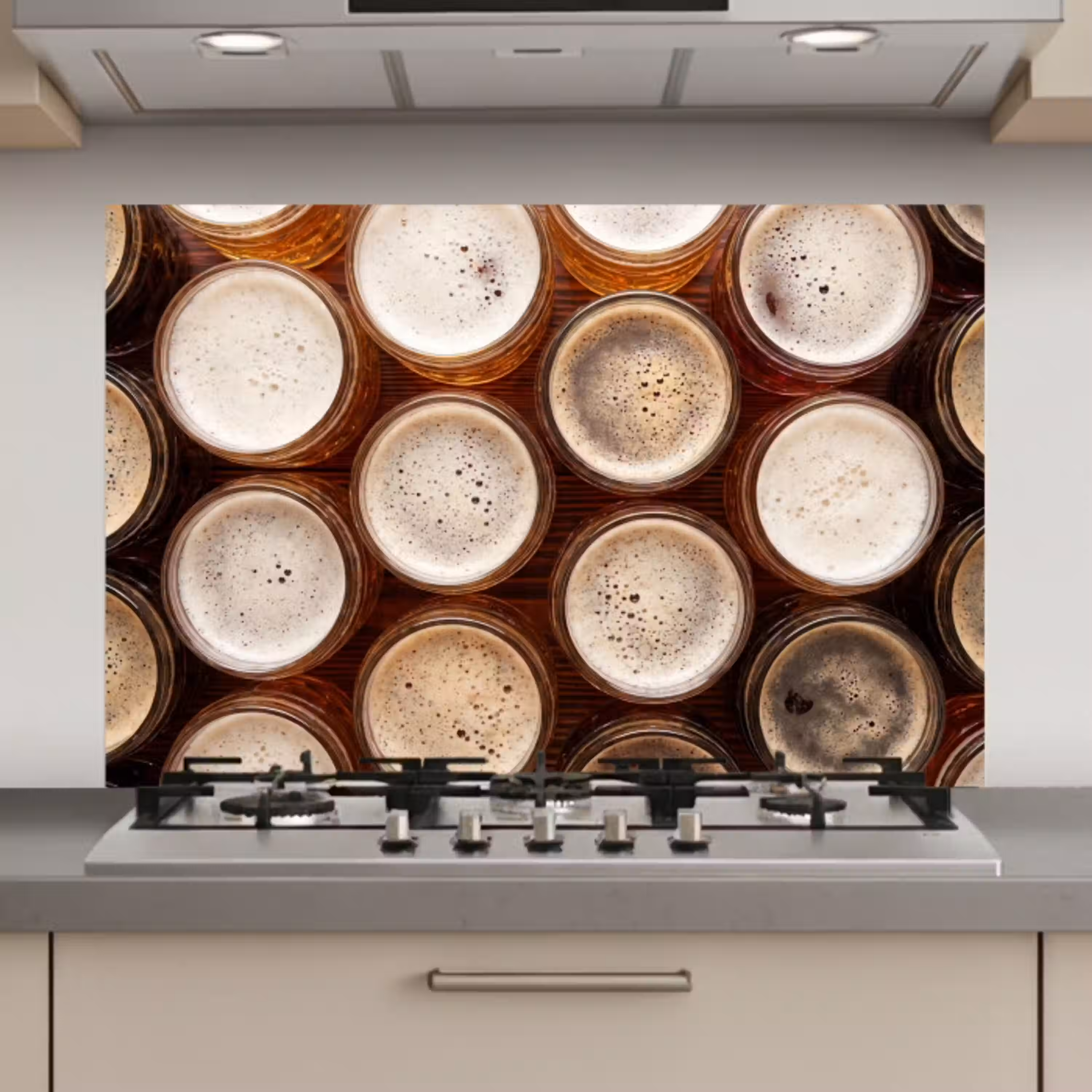 Eten - Glazen - Drank - Patroon - Bruin keuken achterwand spatscherm klein -3d_website
