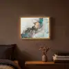 Blauw - Marmer - Goud Light Box met batterij (Wandlamp) middel -sfeer4