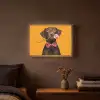 Hond - Oranje - Roos - Valentijn Light Box met batterij (Wandlamp) middel -sfeer4