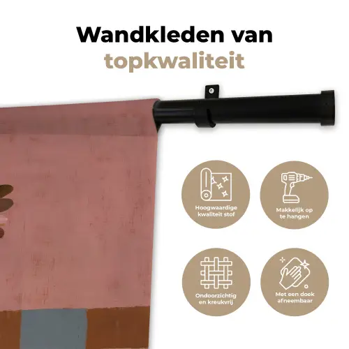 Illustratie - Vogel - Vlakken - Kleurrijk Wandkleed katoen klein -sfeer2