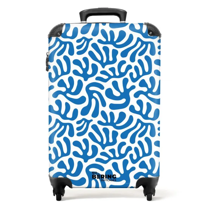 Abstract - Blauw motief NBS - Handbagage koffer - Kinderen Unisex middel -productfoto_recht