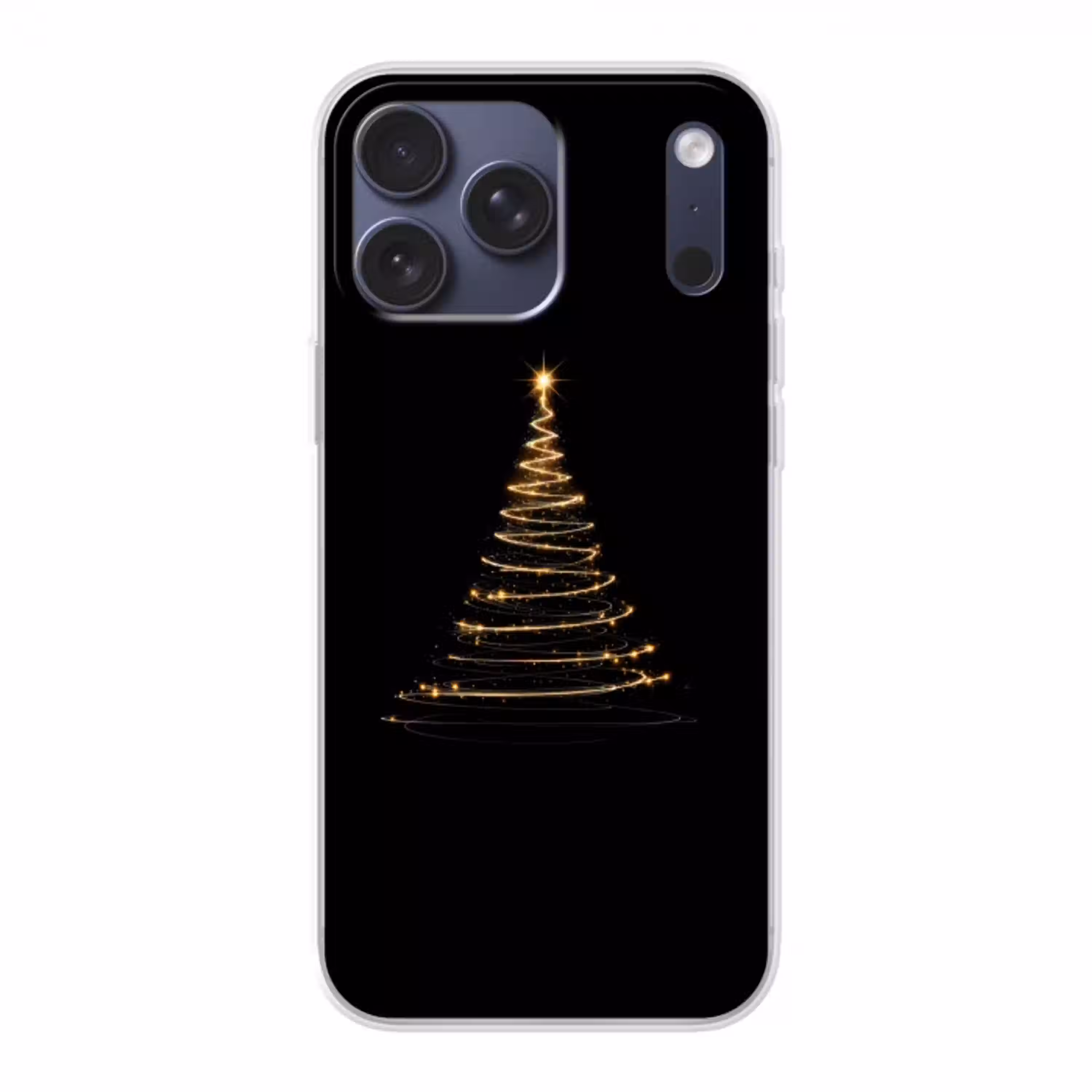 Magisch - Kerstboom - Lichtspiralen - Zwart Telefoonhoesje iPhone 17 Pro Max klein -3d